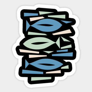 Retro Abstract Fish Sticker